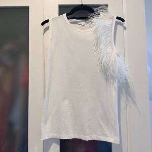 Helmut Lang “Feather Tank”  Optic White Techno Cotton Jersey – Sz S Retail $380